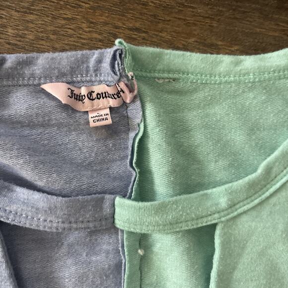 Ladies Juicy Couture V-neck Long Sleeve Top Large Blue Aqua - Picture 2 of 3